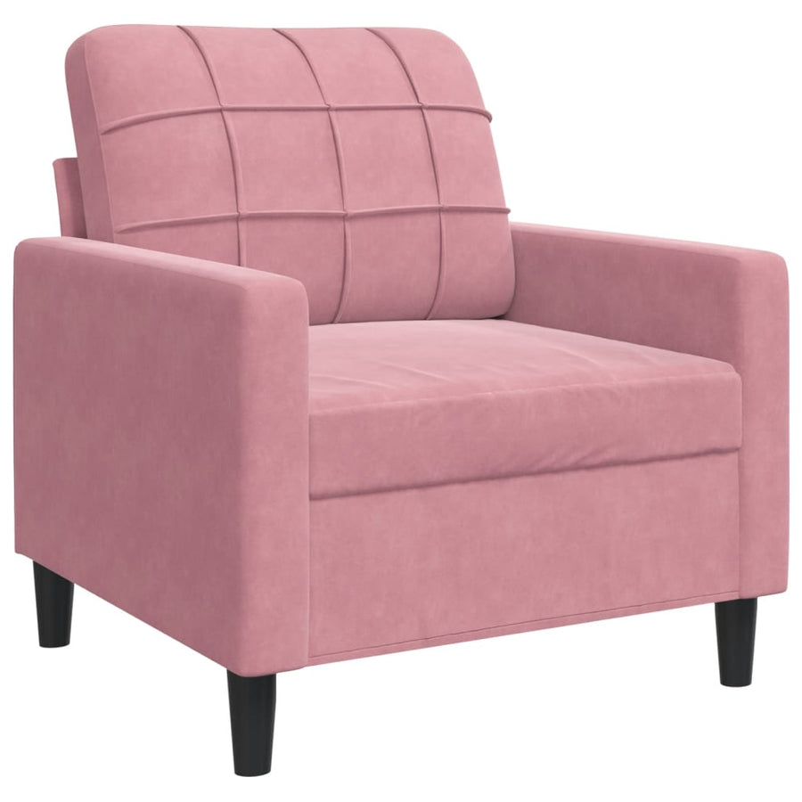 4-delige Loungeset met kussens en bolsters fluweel roze