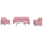 4-delige Loungeset met kussens en bolsters fluweel roze