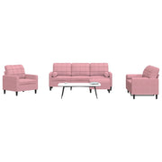 Loungeset 4-delig fluweel roze