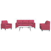 Loungeset 4-delig fluweel wijnrood