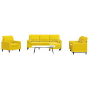 4-piece Lounge set with cushions and bolsters velvet yellow