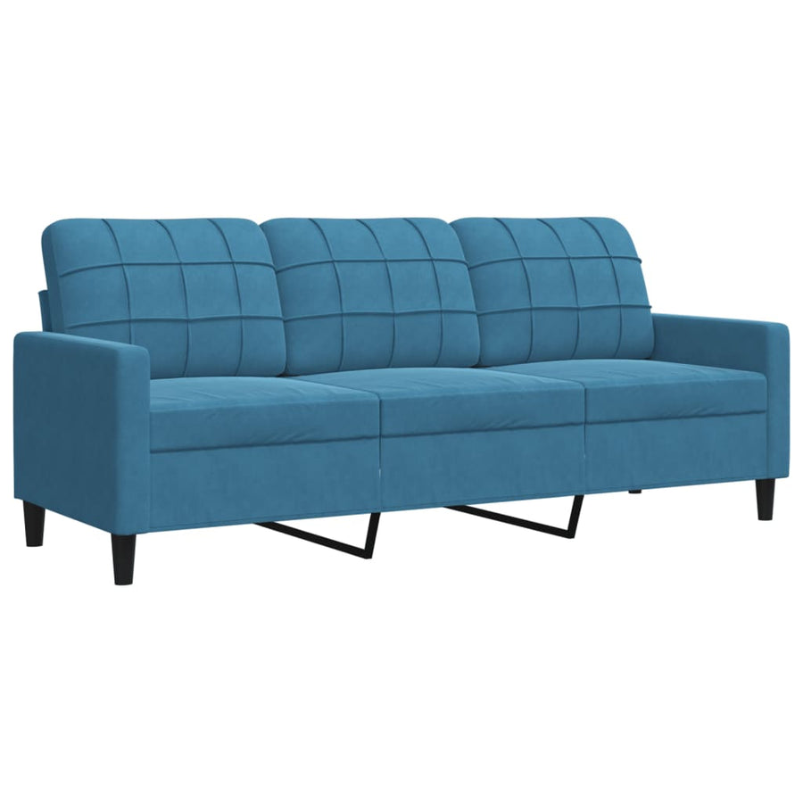 4-delige Loungeset met kussens en bolsters fluweel blauw