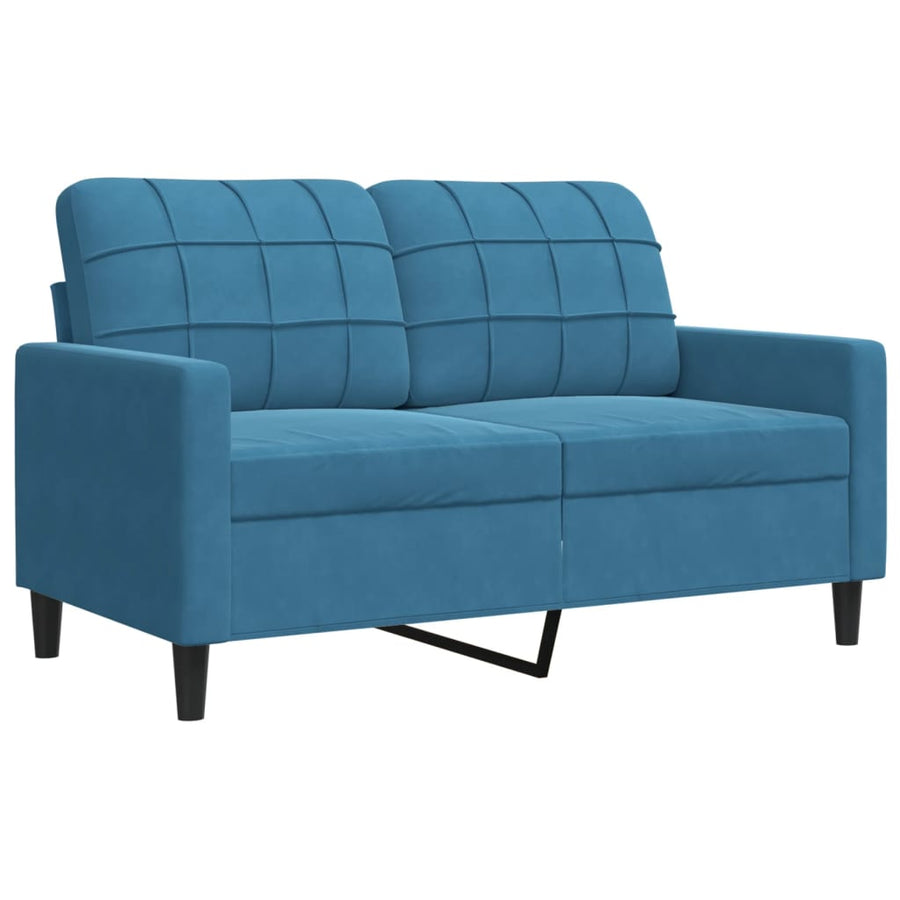 4-delige Loungeset met kussens en bolsters fluweel blauw