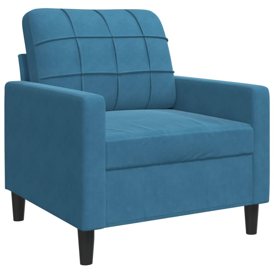 4-delige Loungeset met kussens en bolsters fluweel blauw