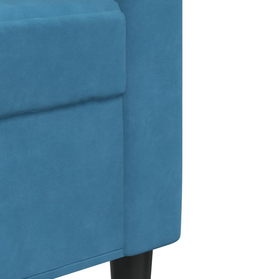 4-delige Loungeset met kussens en bolsters fluweel blauw