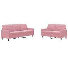 2-delige Loungeset met kussens fluweel roze
