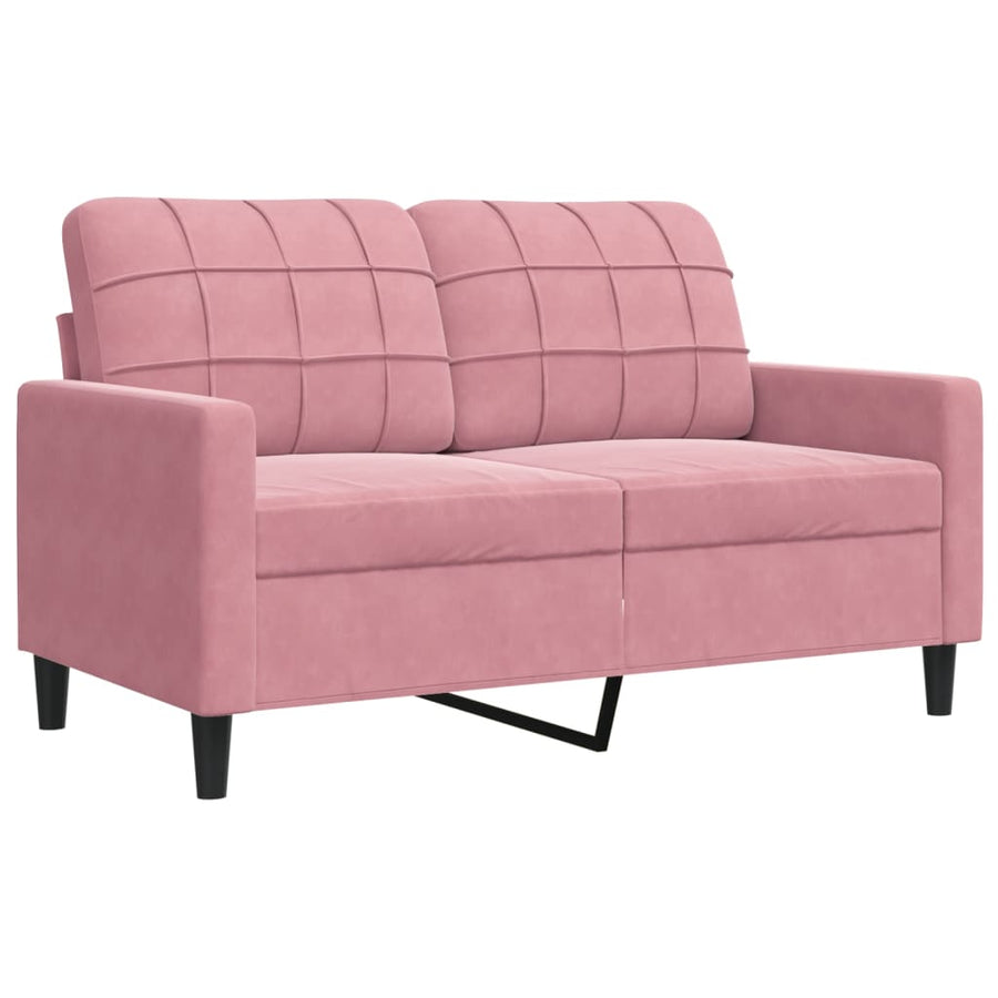 2-delige Loungeset met kussens fluweel roze