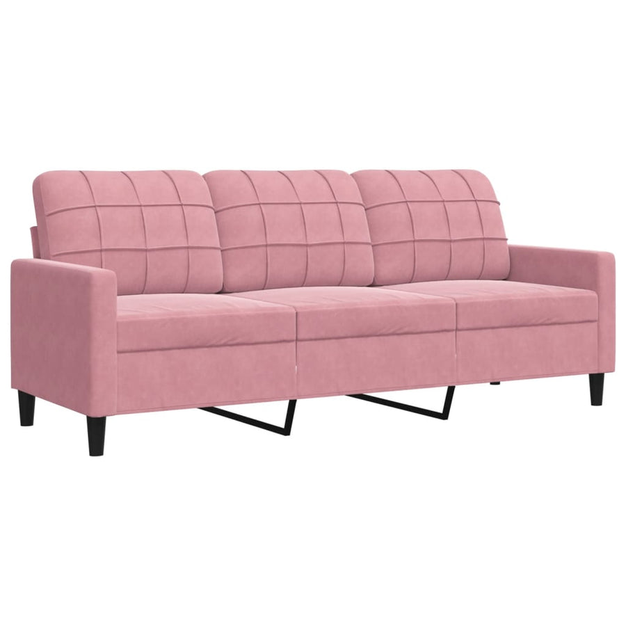 2-delige Loungeset met kussens fluweel roze