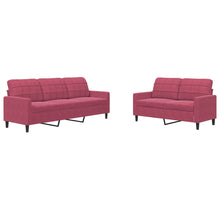 2-delige Loungeset met kussens fluweel wijnrood