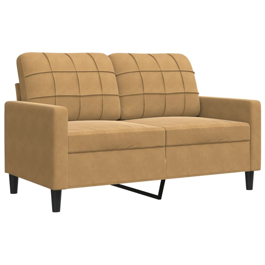 2-delige Loungeset met kussens fluweel bruin