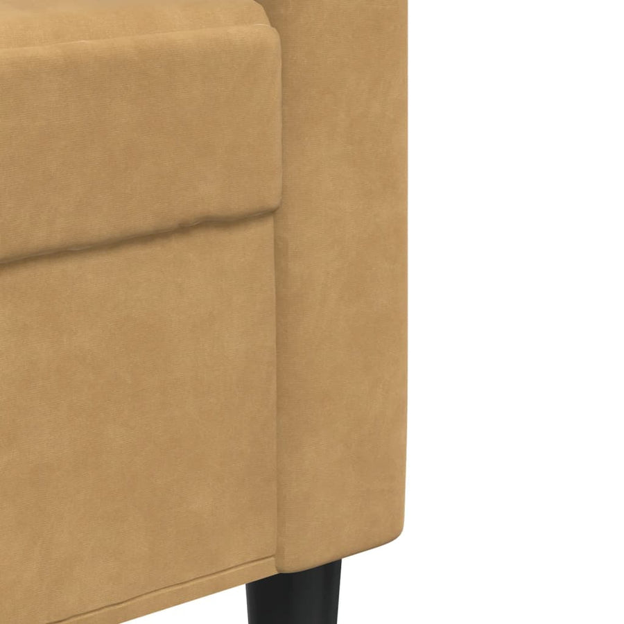 2-delige Loungeset met kussens fluweel bruin