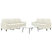 Loungeset 2-delig fluweel crèmekleurig