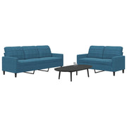 Loungeset 2-delig fluweel blauw