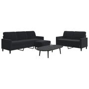 Loungeset 3-delig fluweel zwart