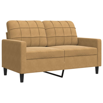 3-delige Loungeset met kussens fluweel bruin