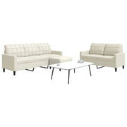 Loungeset 3-delig fluweel crèmekleurig