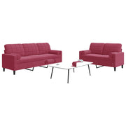 Loungeset 2-delig fluweel wijnrood