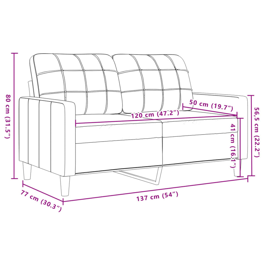 2-delige Loungeset met kussens en bolsters fluweel bruin