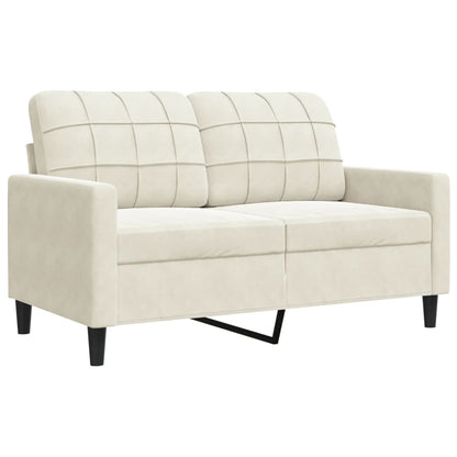 2-delige Loungeset met kussens en bolsters fluweel crèmekleurig