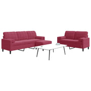 Loungeset 3-delig fluweel wijnrood