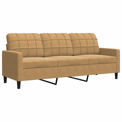 3-delige Loungeset met kussens en bolsters fluweel bruin