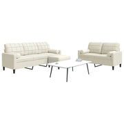 Loungeset 3-delig fluweel crèmekleurig