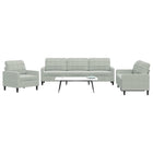 3-piece Lounge Set with Cushions Velvet Light Grey