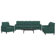 Loungeset 3-delig fluweel donkergroen