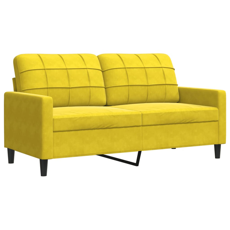3-delige Loungeset met kussens fluweel geel