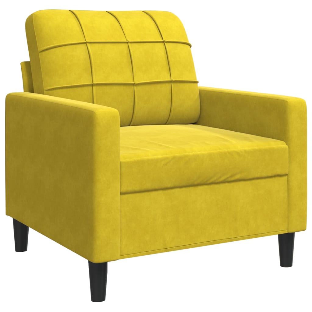 3-delige Loungeset met kussens fluweel geel