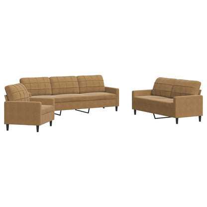 3-Delige Loungeset Met Kussens Fluweel 1