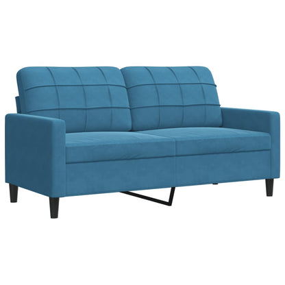 3-delige Loungeset met kussens fluweel blauw