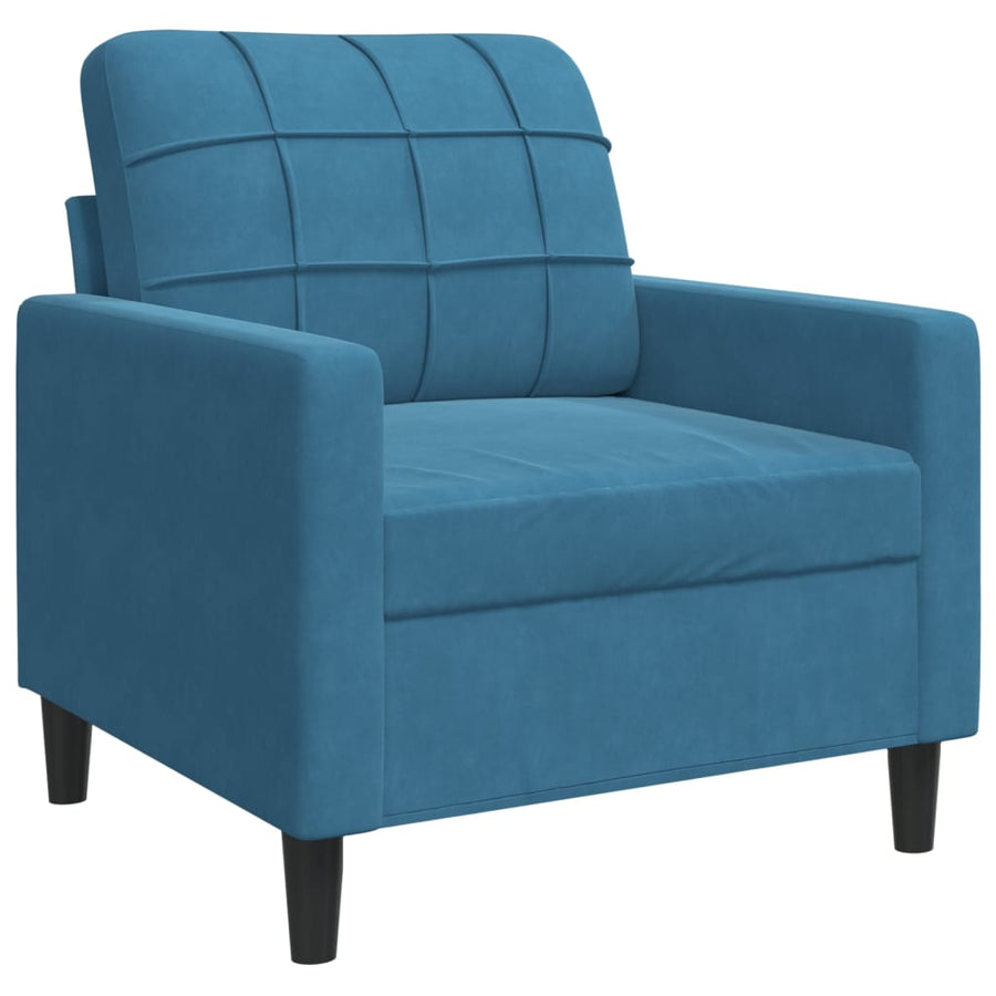 3-delige Loungeset met kussens fluweel blauw
