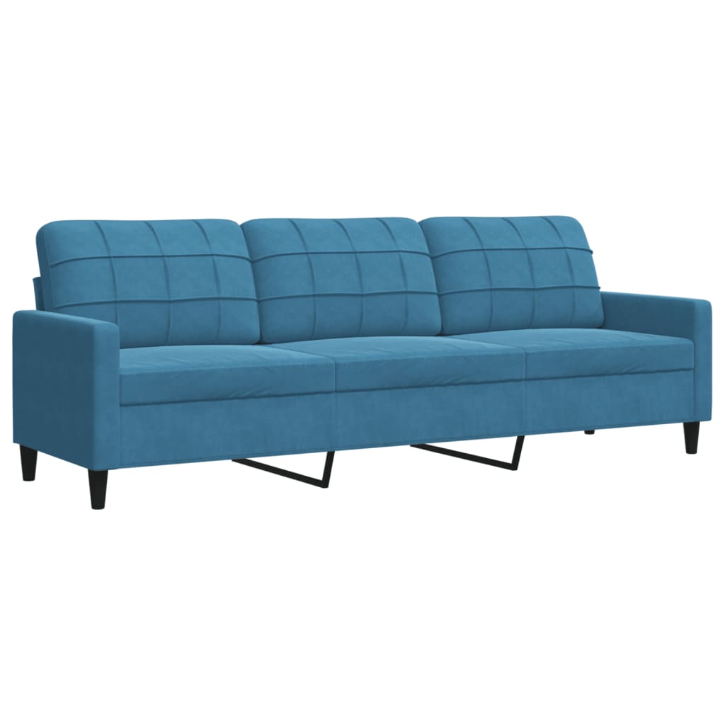 3-delige Loungeset met kussens fluweel blauw