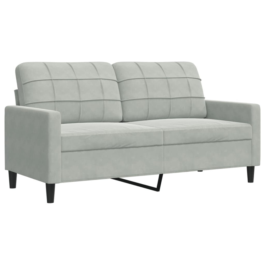 4-delige Loungeset met kussens fluweel lichtgrijs