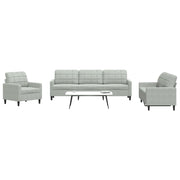 Loungeset 4-delig fluweel lichtgrijs