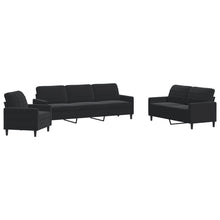 4-delige Loungeset met kussens fluweel zwart