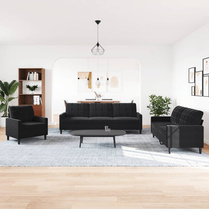 4-delige Loungeset met kussens fluweel zwart