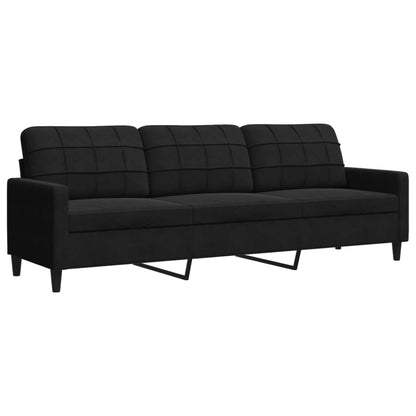 4-delige Loungeset met kussens fluweel zwart