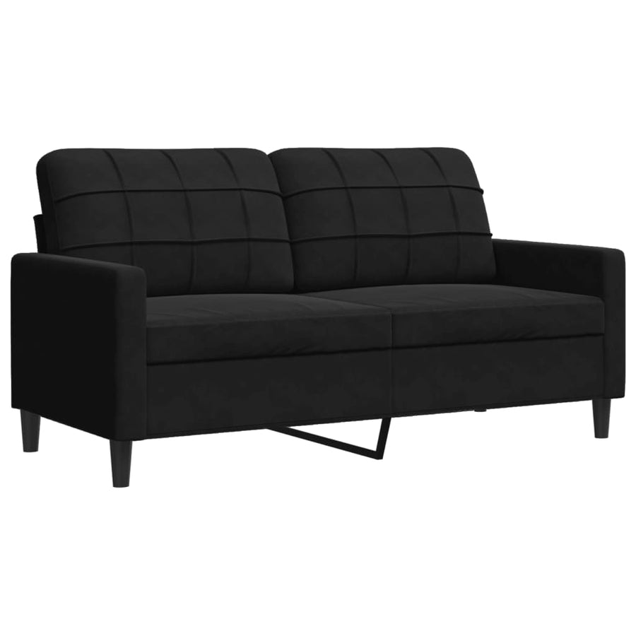 4-delige Loungeset met kussens fluweel zwart