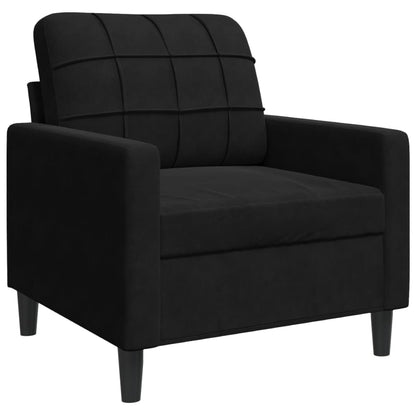 4-delige Loungeset met kussens fluweel zwart
