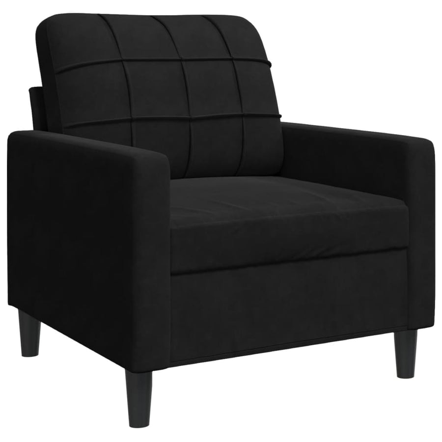 4-delige Loungeset met kussens fluweel zwart