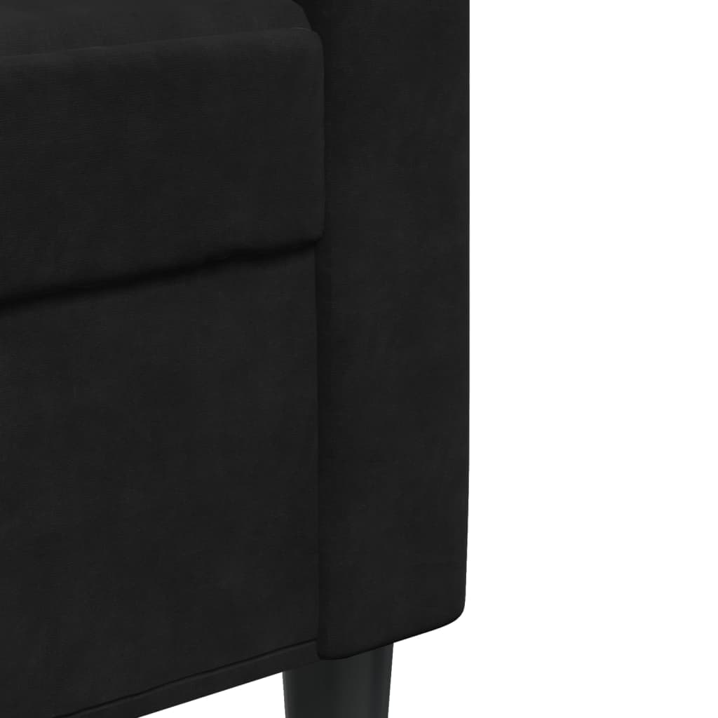 4-delige Loungeset met kussens fluweel zwart