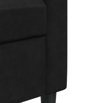 4-delige Loungeset met kussens fluweel zwart
