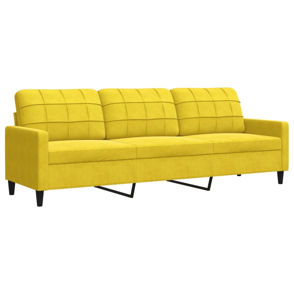 4-delige Loungeset met kussens fluweel geel