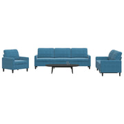 Loungeset 4-delig fluweel blauw