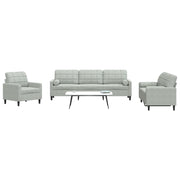 Loungeset 3-delig fluweel lichtgrijs
