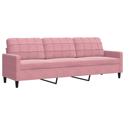 3-delige Loungeset met kussens en bolsters fluweel roze
