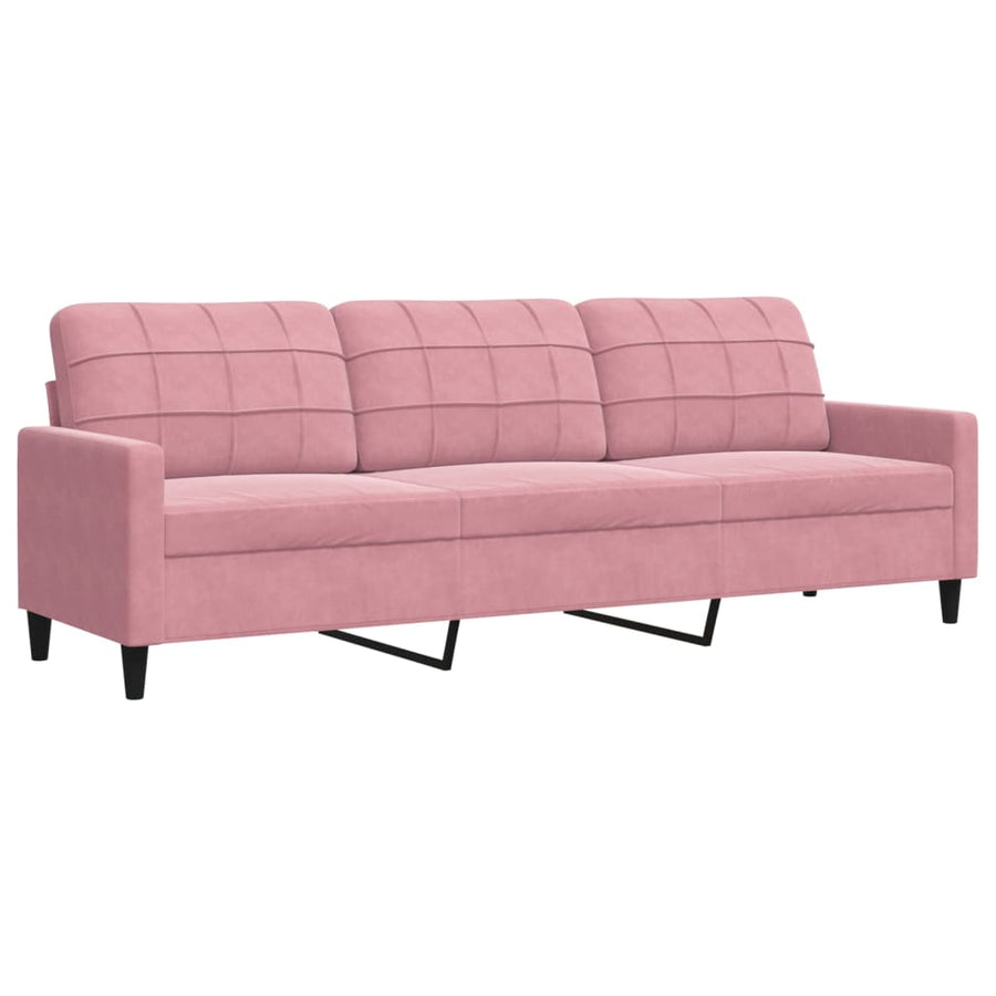 3-delige Loungeset met kussens en bolsters fluweel roze