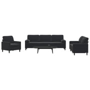 Loungeset 3-delig fluweel zwart